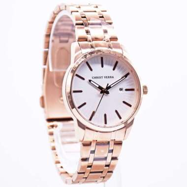 Christ Verra CV 10636 - Jam Tangan Couple Christ Verra Stainless Steel Original CV 10636L-15 SLV