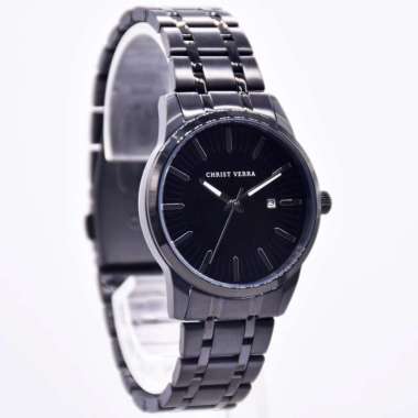 Christ Verra CV 10636 - Jam Tangan Couple Christ Verra Stainless Steel Original CV 10636L-16 BLK