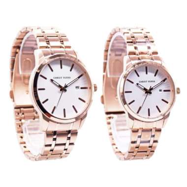 Christ Verra CV 10636 - Jam Tangan Couple Christ Verra Stainless Steel Original Couple Silver