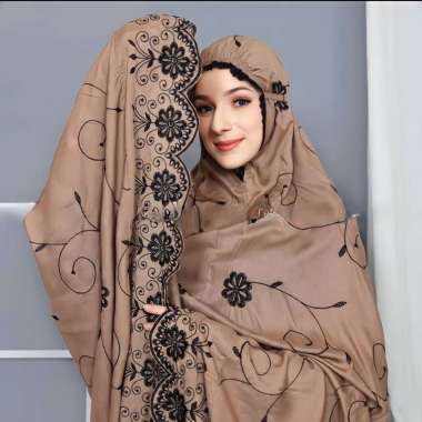 Mukena Dewasa Gracella Terbaru Jumbo Full Bordir Free Tas Coksu