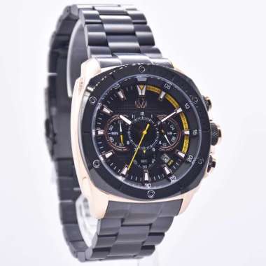 Christ Verra CV 12059G - Jam Tangan Chronograph Pria Christ Verra Stainless Steel Original Black Ros