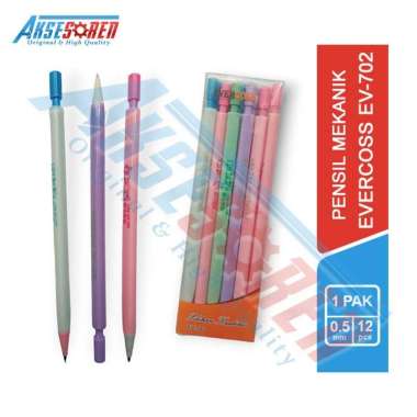 Aksesoren Pensil Mekanik Evercoss [EV-702/ 1pack /12 Pcs] / Pencil Modern / Pinsil Mekanik / Alat Me