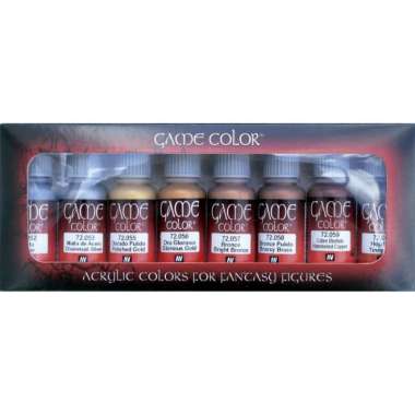 Vallejo Model Air Paint Set 71176 Metallic Colors 8 Bottles 17ml Miniatures  for sale online