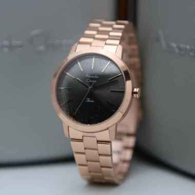 JAM TANGAN WANITA ALEXANDRE CHRISTIE ORIGINAL AC 2818 LH ROSEGOLD BLACK