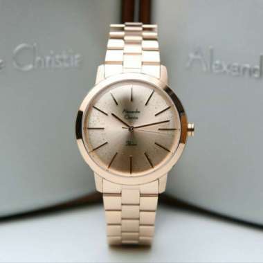 JAM TANGAN WANITA ALEXANDRE CHRISTIE ORIGINAL AC 2818 LH FULL ROSEGOLD
