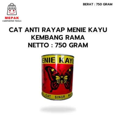 Cat kayu anti rayap MENIE KAYU kembang rama Cat kayu 750 gram 1kg
