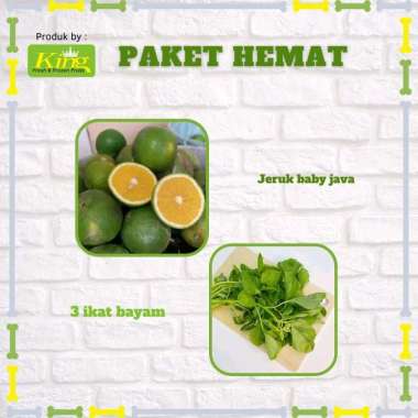 Sayur bayam segar 3 ikat + 1kg jeruk baby java segar, paket hemat