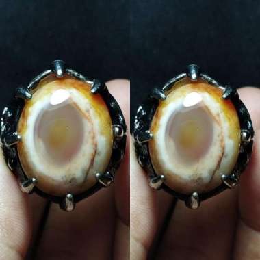 Akik Cincin Batu Natural Motif Gambar Mata Dewa Puser Bumi UnikAntik35