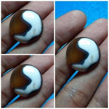 Akik Natural Batu Motif Gambar Logo Simbol Yin Yang Unik Antik 7