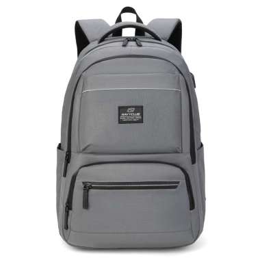 Navy Club Tas Ransel Laptop CFJ - Backpack Daypack USB Port Tas Pria Wanita Free Bag Cover Grey
