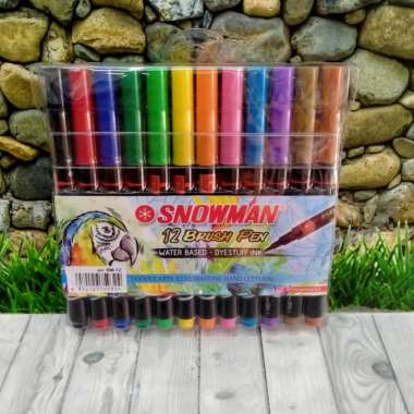 Brush Pen Snowman Multicolor