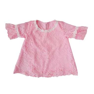 PLEU Dress Brokat A Line Renda Dress Anak Perempuan 2 tahun Pink