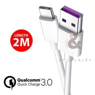 Kabel Charger Data Fast Charging USB Type C Panjang 2 Meter - 2M