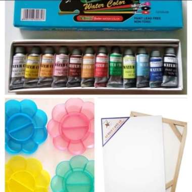 Paket Lukis 8 (Kanvas 20X30,Palet,Cat Air) Multicolor