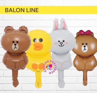 Balon LINE / Balon Foil Brown Choco Sally Cony Sally