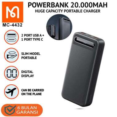 Mcdodo MC 4432 Dual USB n Type-C Powerbank 20000mAh 10.5w - Power Bank