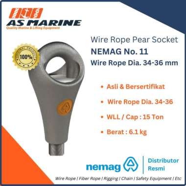 Wire Rope Pear Socket No.11 (Wire Rope Dia. 34â€“36 mm) WLL 15 Ton NEMAG