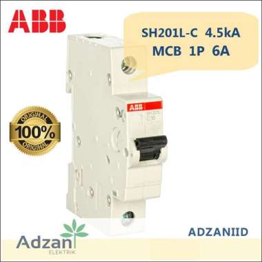 [ABB] MCB 1P 6A/10A/16A 4.5kA SH201L-C 2CDS241001R0 6 A