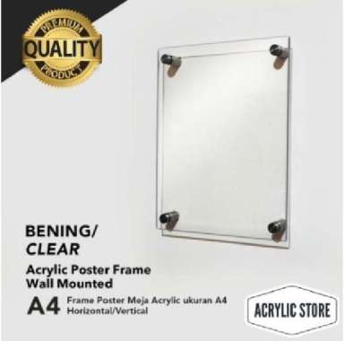 Akrilik Poster Dinding A4 Bening/Acrylic Wall Frame [3 mm] / Bingkai