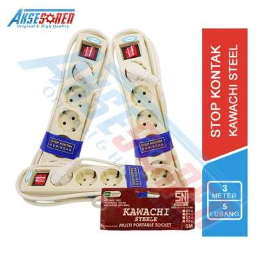 Stop Kontak Kuningan Kawachi Steele [DT-5/3M] / Terminal 5 Lubang / Terminal ON/Off / Terminal 3 Met