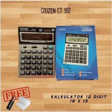 Kalkulator Mesin Hitung Besar Jumbo Kantor Dagang Sekolah 12 Digit 18cm X 13cm CT 912