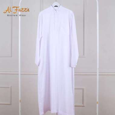 Jubah Gamis Pria lengan Panjang Bahan Katun Super Silk Jubah Pria Putih Polos Gamis Jubah Baju Musli