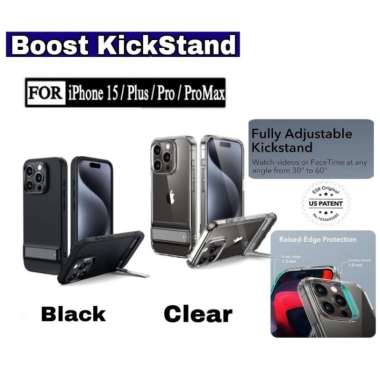 Case iPhone 15 Pro Max 15 Pro ESR Boost KickStand Casing iPhone 15 Clear
