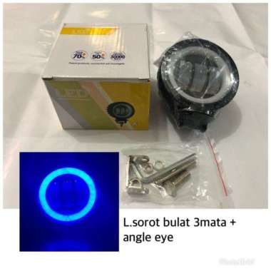 LAMPU TEMBAK LED BULAT 3 MATA + ANGEL EYE MOTOR / MOBIL / LAMPU SOROT LED BULAT 3 MATA MOTOR MOBIL