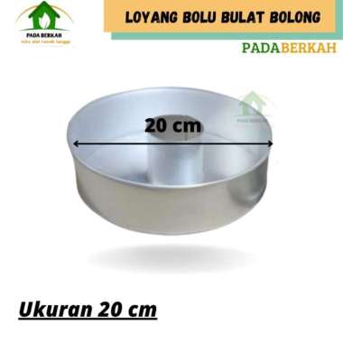 Loyang Kue Bolu Bulat Bolong Tengah Polos Bahan Alumunium Loyang Bulat 20 cm