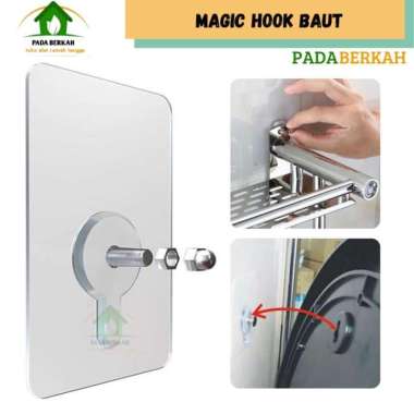 Gantungan Tempel Dinding Magic Hook Baut Tanpa Bor Perekat Multifungsi Baut