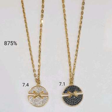 Kalung Liontin Half Bulat Koleksi Josean Elegant Emas Asli