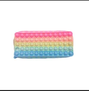 KOTAK PENSIL / PENSIL CASE POP IT DENGAN RESLETING UKURAN SEDANG. MURAH PASTEL