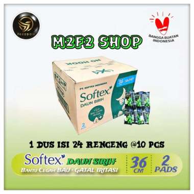 Softex Daun Sirih Pembalut Sachet Isi 2 Pads Wing - 36 cm (Kemasan Karton)