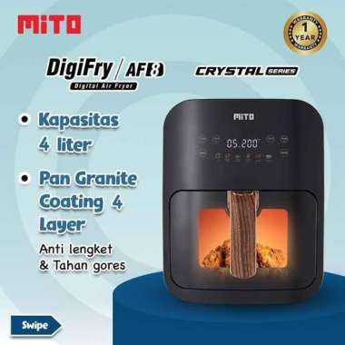 Air Fryer Mito AF 8 Crystal Series | Air Fryer Transparan Low Watt Multicolor