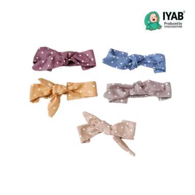 IYAB Bando Bandana Bayi Anak Korea Polkadot Model Ikat Premium Mocca