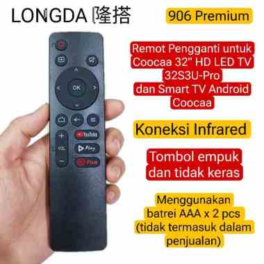 Remote Pengganti TV Coocaa Smart TV Android LED Digital 32S3U LONGDA 906 Premium