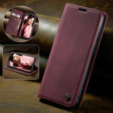 OPPO RENO 8T 5G Flip Wallet Leather Case Cover Sarung Dompet CASEME Maron