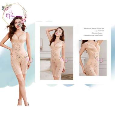 FBS 2039 - FULL BODY SUIT - KORSET FULL BODY EASY TOILET MAGNETIC 3XL Beige