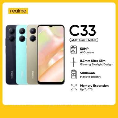 Realme C33 Ram 4 Rom 128GB HItam