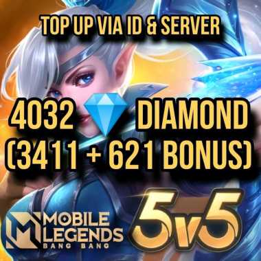 Diamond Mobile Legends 4032 Diamonds DM ML MLBB Event Voucher Game Top Up Via ID