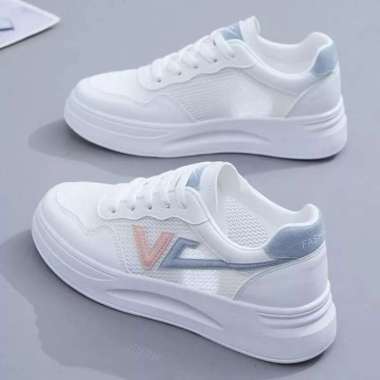 SPV Sepatu Wanita Sneakers Putih Korea Fashion SW 40 37 biru