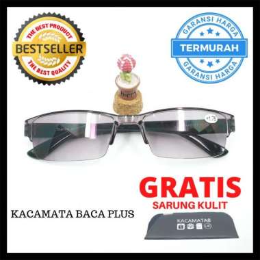 Kacamata Baca Hitam + Kacamata Plus Hitam + Kacamata Baca Lensa Hitam Hitam - 2.75