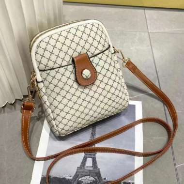 KOREA BAG TAS SELEMPANG WANITA FASHION IMPORT KBL4599 TAS SLINGBAG HP KUALITAS PREMIUM BEIGE