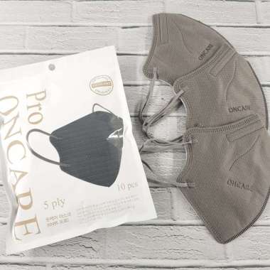 𝘈𝘉𝘎✰MASKER KN95 PRO PLUS 5PLY ONCARE HITAM PUTIH WARNA ISI 10PCS 1047, KN95 ONCARE ABU TUA