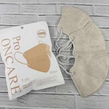 𝘈𝘉𝘎✰MASKER KN95 PRO PLUS 5PLY ONCARE HITAM PUTIH WARNA ISI 10PCS 1047, KN95 ONCARE ABU MUDA