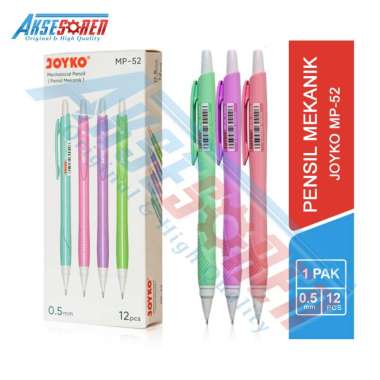 Pensil Mekanik Joyko [MP-52/12 pcs] / Pencil Alat Tulis Gambar [0.5 mm/1 pack] 1 Pack/12 Pcs