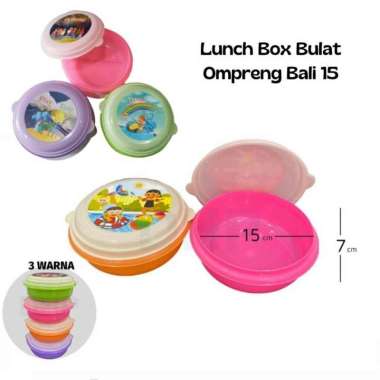 Lunch Box Ompreng Bulat Bali D+15 Plastik Warna Tempat Makan High Way