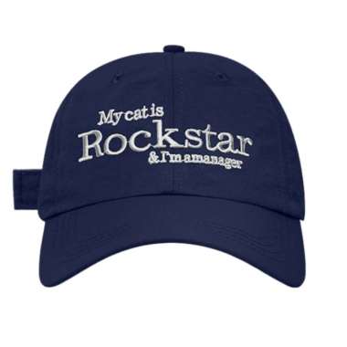 TOKO1973 Baseball cap : MY CAT IS ROCKSTAR - Topi Baseball Topi Pria Topi Wanita NAVY