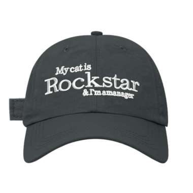 Baseball cap : MY CAT IS ROCKSTAR - Topi Baseball Topi Pria Topi Wanita DARK GRAY