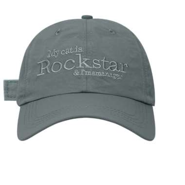 Baseball cap : MY CAT IS ROCKSTAR - Topi Baseball Topi Pria Topi Wanita LIGHT GRAY